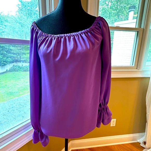 👗Ramy Brook Murphy off shoulder purple top shirt size S - Picture 13 of 17